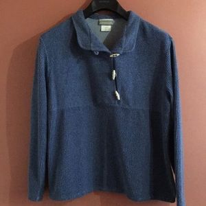 Coldwater Creek Women’s Blue Fleece Shirt Sz Med